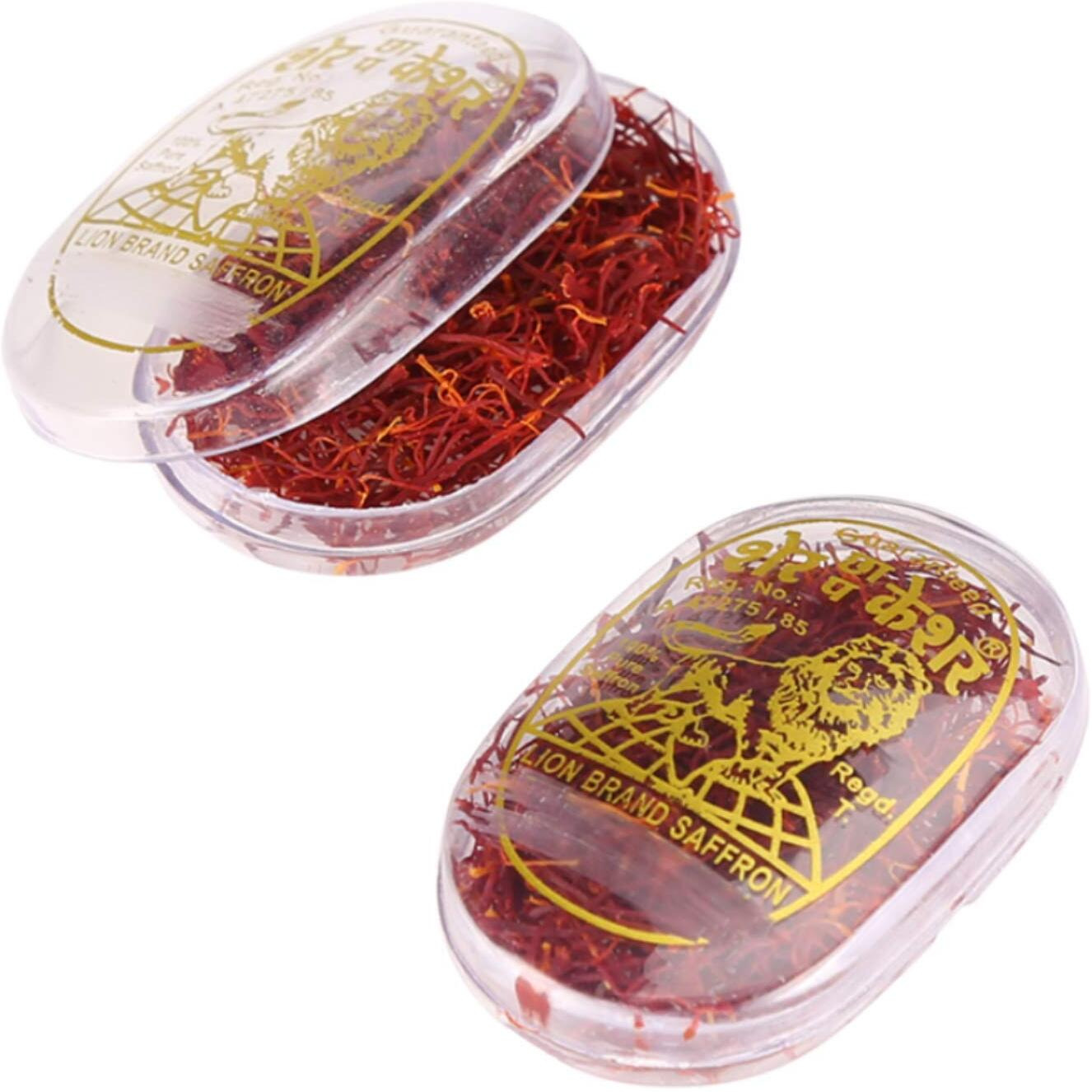 LION BRAND SAFFRON Original Kashmiri Lacha Keshar/Kesar For Biryani, Tea, Pooja and Milk (VALUE PACK OF 2gm (2X1gram  2grams))