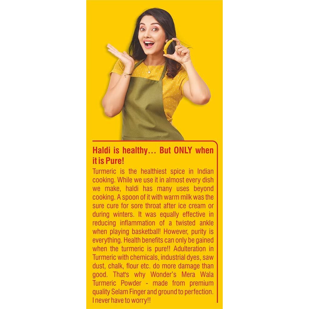 WONDER Mera Wala Turmeric (Haldi) Powder Pure And Natural, 500 Gm / Selam Haldi Powder/No Artificial Flavour Added