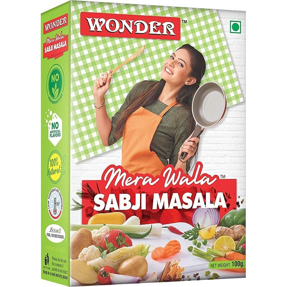 Wonder Mera Wala Sabji Masala, (100G) / Vegetable Masala Powder/Blended Mixed Spices/for Delicious & Flavourful Cooking/No Artificial Flavour Added