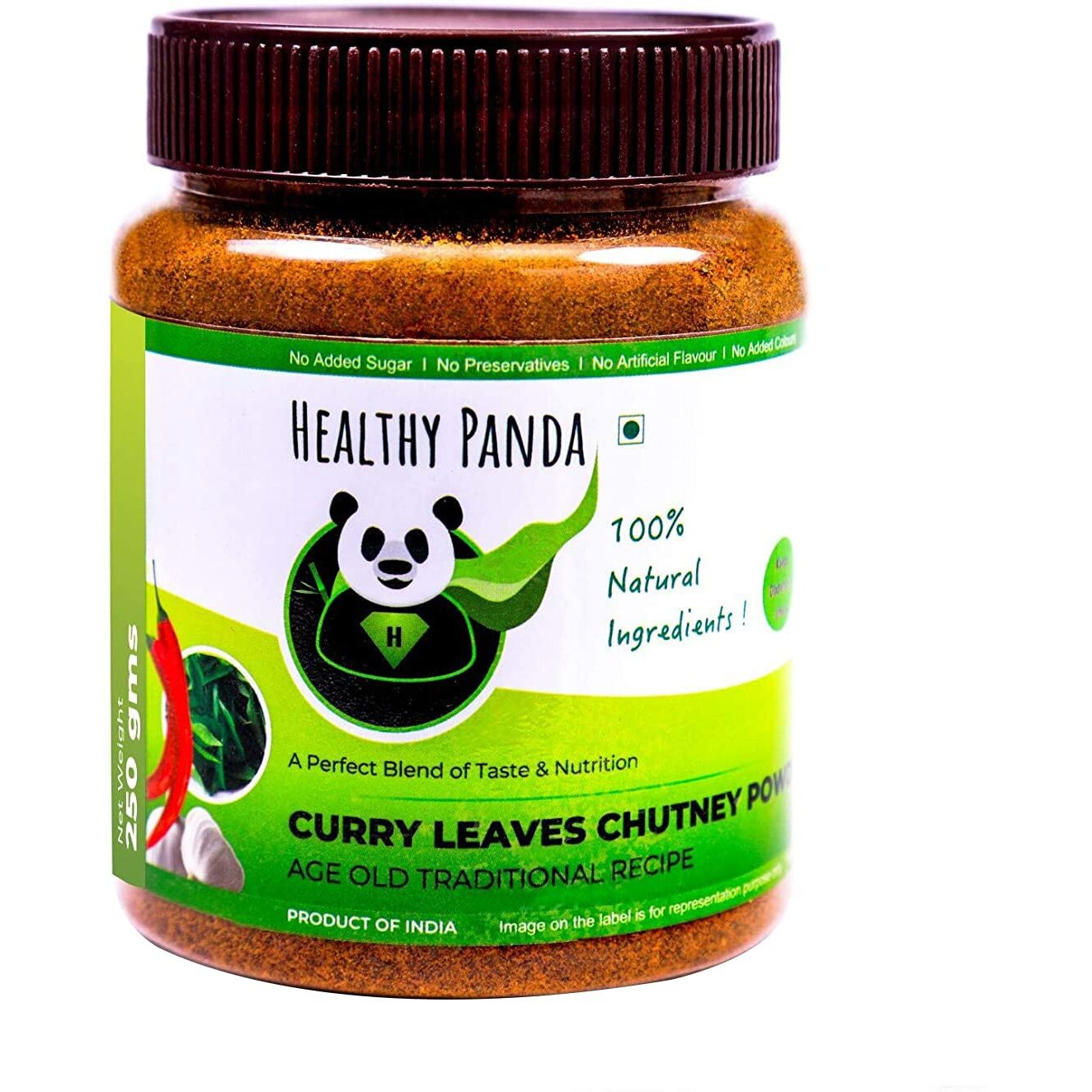 HEALTHY PANDA Curry Leaves Chutney Powder Kadi Patta Chatni, Karivepaku Chatani, Curry Leaves Karam Podi - 250 Gram, Pack of 2 (500 Grams)