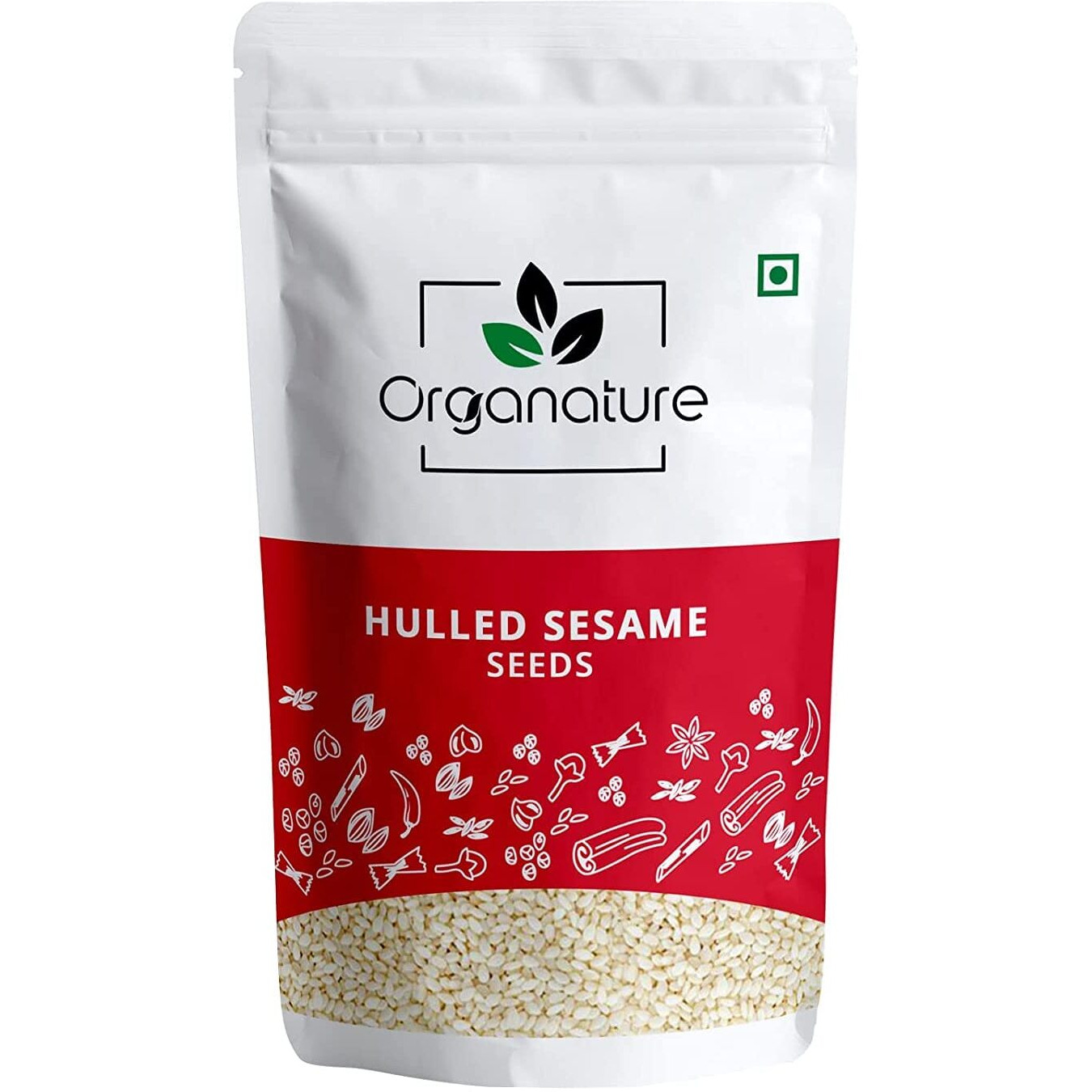 Organature Fresh & Natural Hulled White Sesame Seeds | White Til | Tal | Whole Indian Spices - Pack of (850 Grams)
