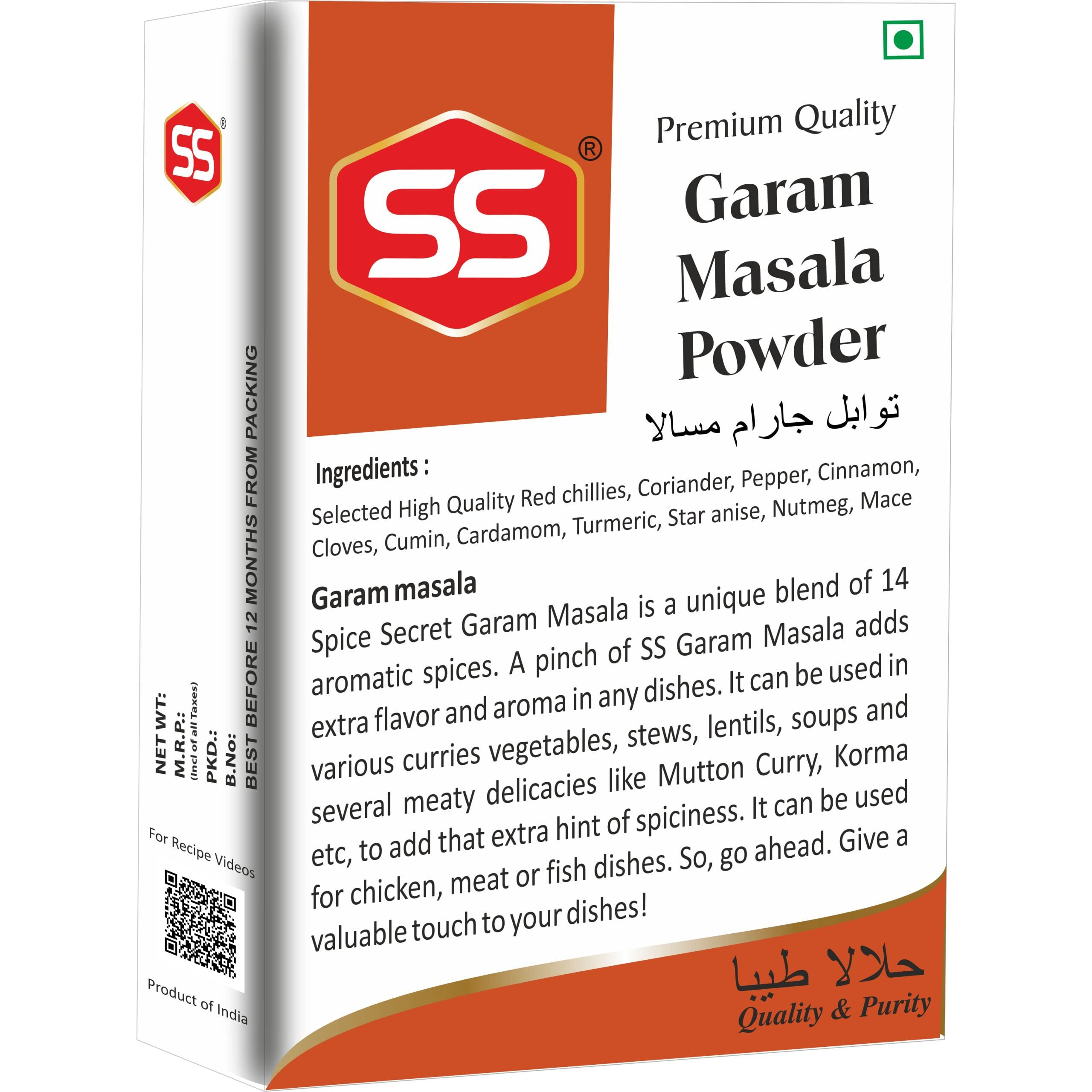 SS Masalas Garam Masala Powder 300g (100g Pack of 3). Enhance Taste, Flavour and Aroma of any Veg and Non Veg Recipes
