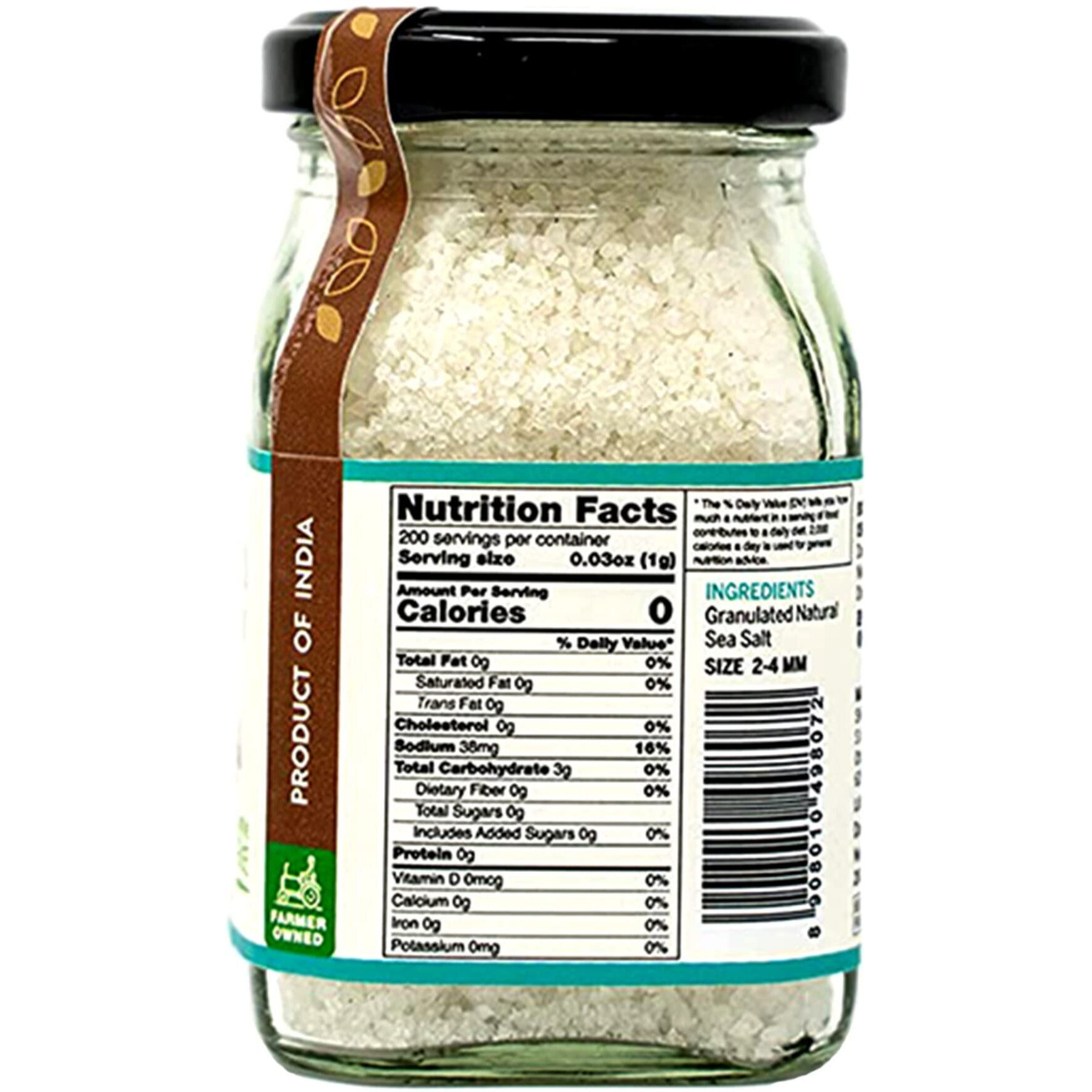 Ishka Farms Organic Graded Tuticorin Sea Salt Bottle- Pack of 3 x 200g, Organic Sea Salt for Cooking, Baking and Pickling