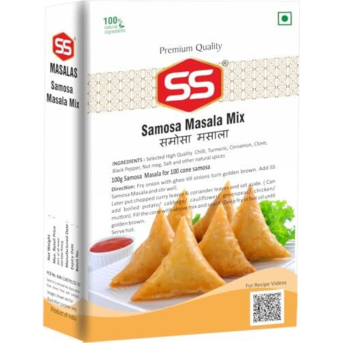 SS MASALAS Samosa Masala 300g. Ready Mix Spices for veg and nonveg filling in samosa, Shawarma, roll, pastry. 100g Pack of 3