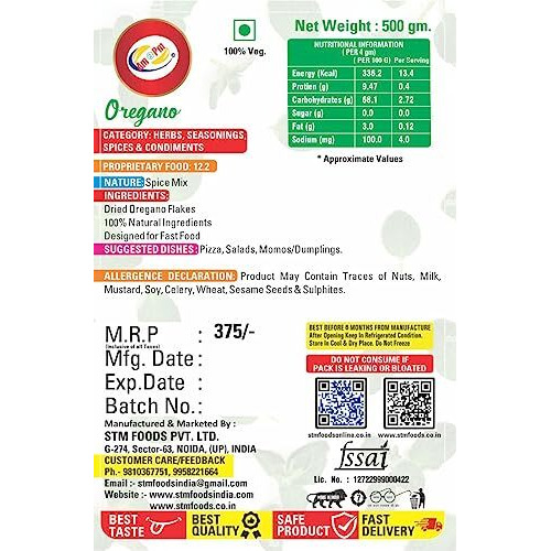 Am 2 Pm - Oregano 500Gm, Pizza Seasoning Tasty Powder & Healthy, Oregano Pizza Pasta Seasoning, Spice Blend For Pizza Pasta