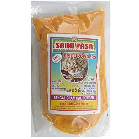 Sreenivasa Andhra Special Spicy Powder Combo - Pack of 4 x 100gm (Bengal Gram Dal Powder, Curry Leaves Spicy Powder, Mixed Dal Spicy Powder & Groundnut Spicy Idly Powder)