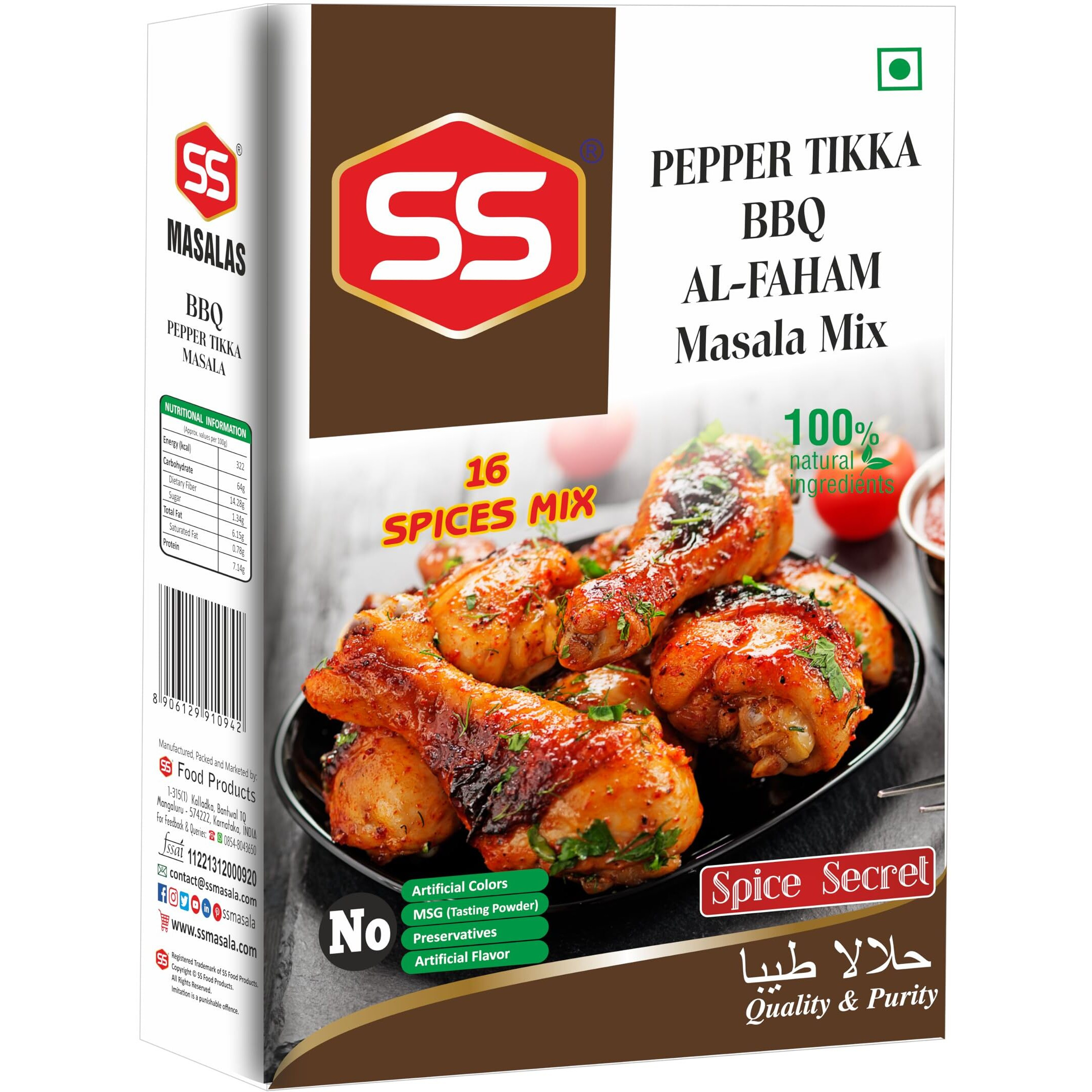 Broasted Chicken Fry Mix, BBQ Masala and Chicken 65 Masala Kabab Powder, 200g each Ready Masalas Combo