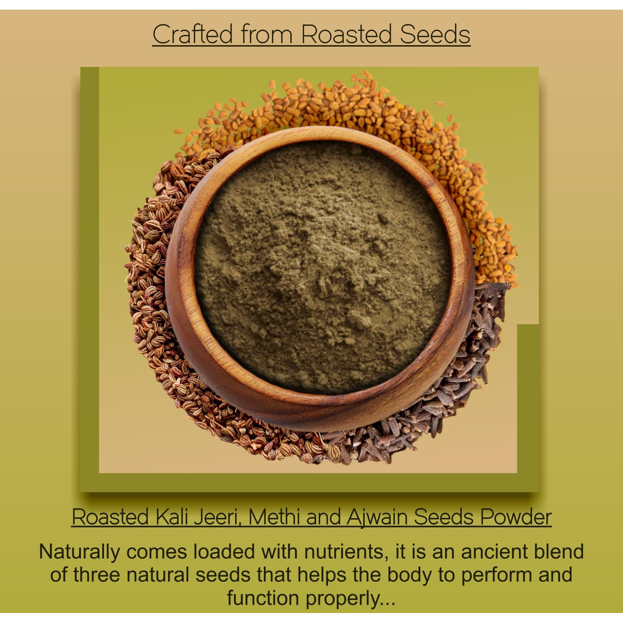 IYUSH Herbal Ayurveda Kali Jeeri Methi Ajwain Mixture Powder  900gm | Ancient Ayurvedic Blend of Kali Jeeri, Ajwain, and Fenugreek Seeds, Mixed in the Ratio of 125 |