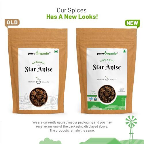 Pure Organio Organic Star Anise Spices Whole Chakri Phool Khada Masala For Cooking NPOP Organic Certified (50 Gm)