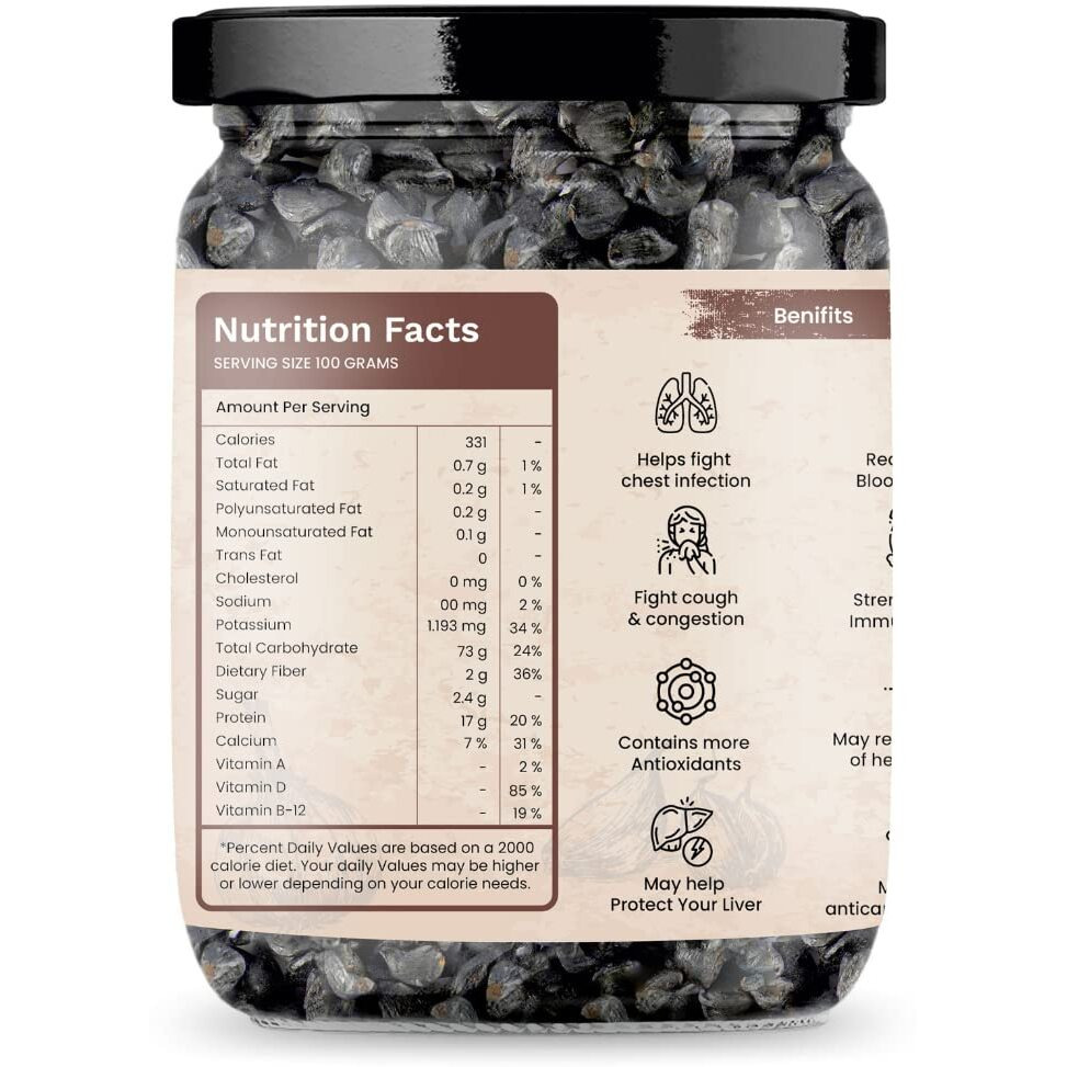 Bhumi Organic Black Garlic - Peeled Cloves, Ready to Eat, Highly Nutritious (100Gm)