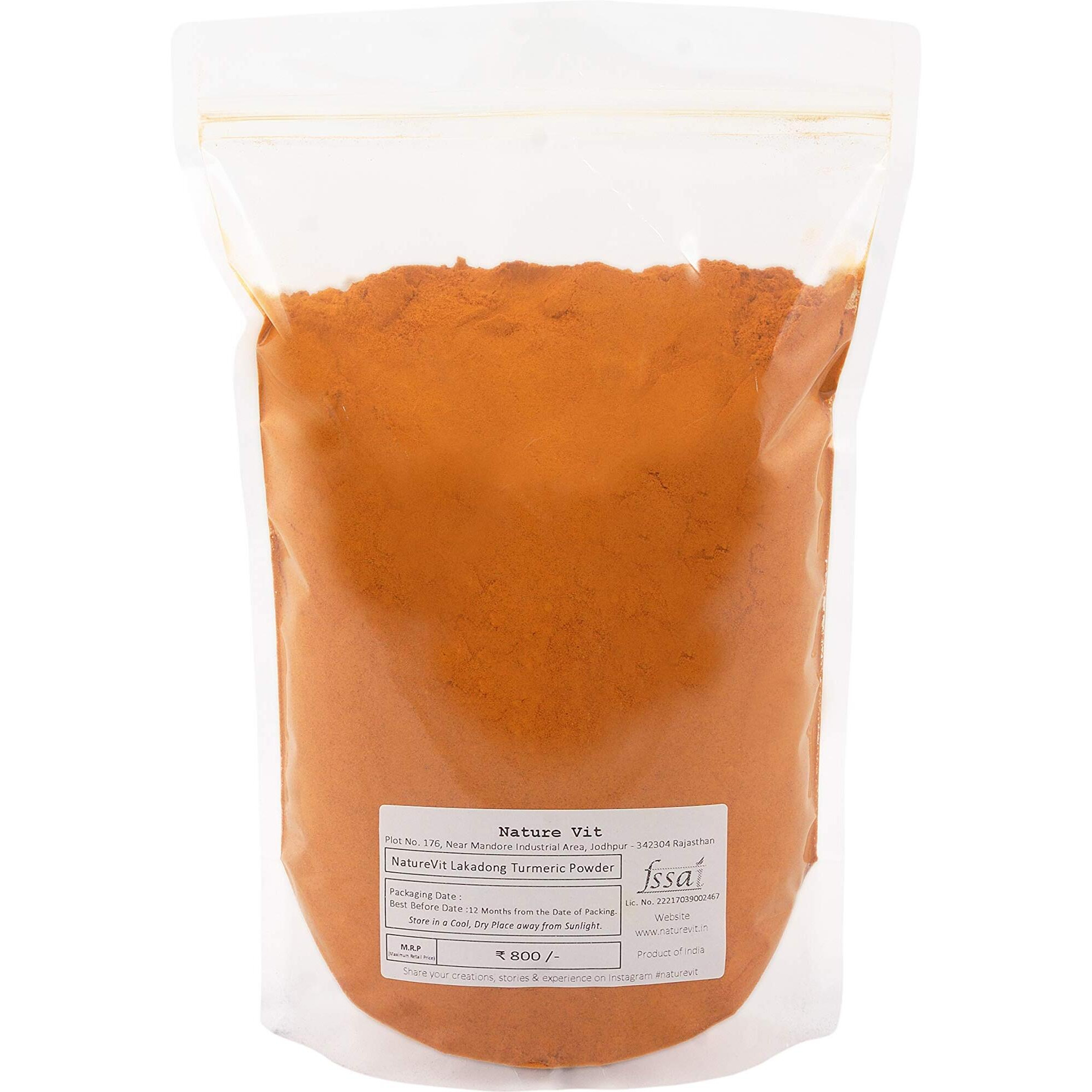 NatureVit Organic Lakadong Turmeric Powder, 400g High Curcumin Lakadong Turmeric Powder - Directly sourced from The Organic Farmers of Lakadong Village - East and West Jantia Hills of Meghalaya