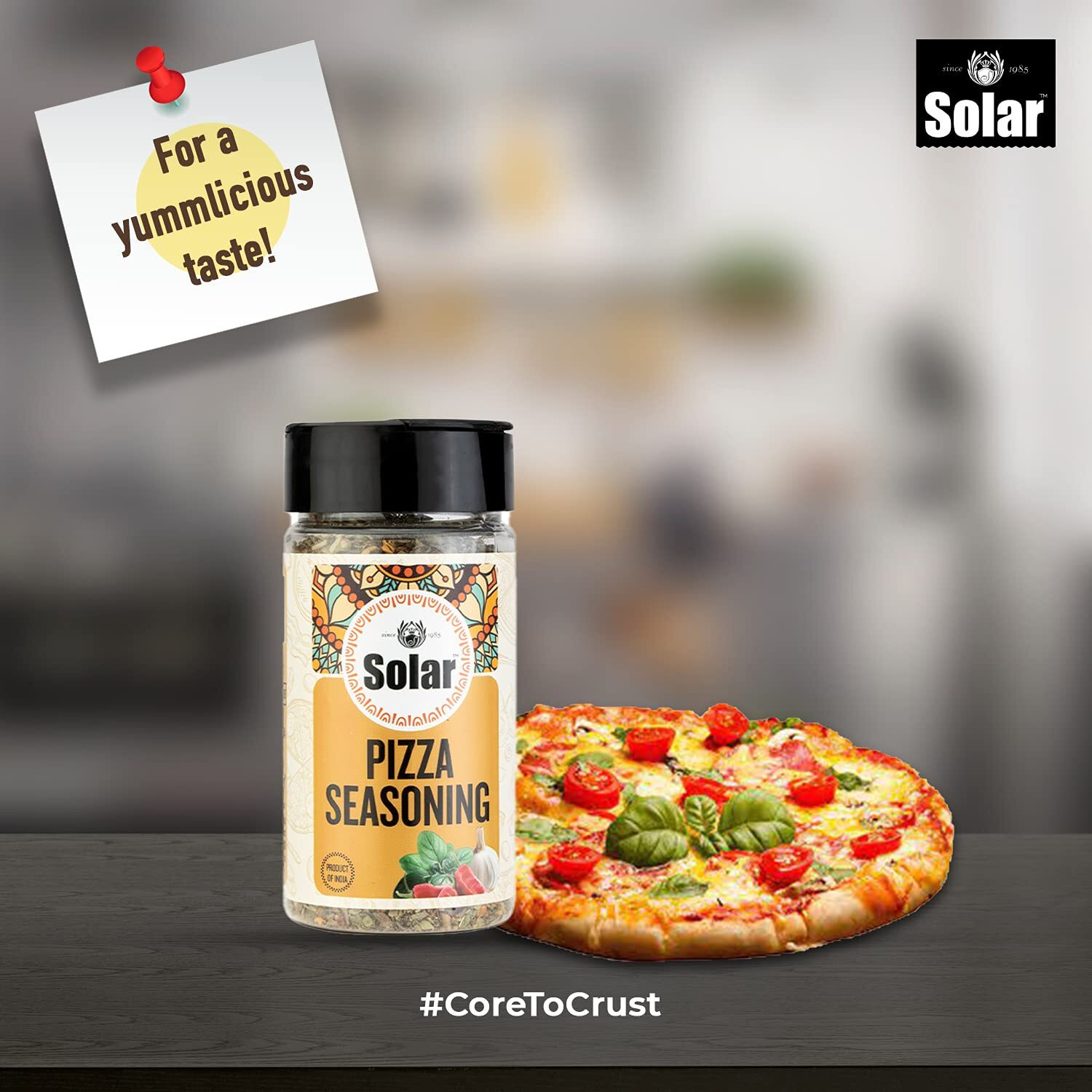 Solar Oregano,1 x 25g | Pizza Seasoning,1 x 60g | Chilli Flakes,1 x 50g | Mixed Herbs,1 x 20g | Dried and Natural Combo Pack of 4 | Suitable for All Cuisines