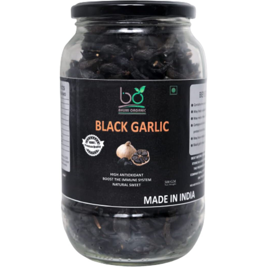 Bhumi Organic Ready To Eat Peeled Natural Black Garlic Cloves (250 gm)