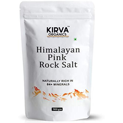 Kirva Organics Pink Himalayan Rock Salt, Pink Salt Himalayan For Cooking, Curing, Bath, Fasting - 900 gm