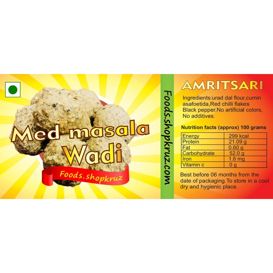 Foods.shopkruz Amritsari Petha hot Spicy masala wadi 400 grams urad dal badi