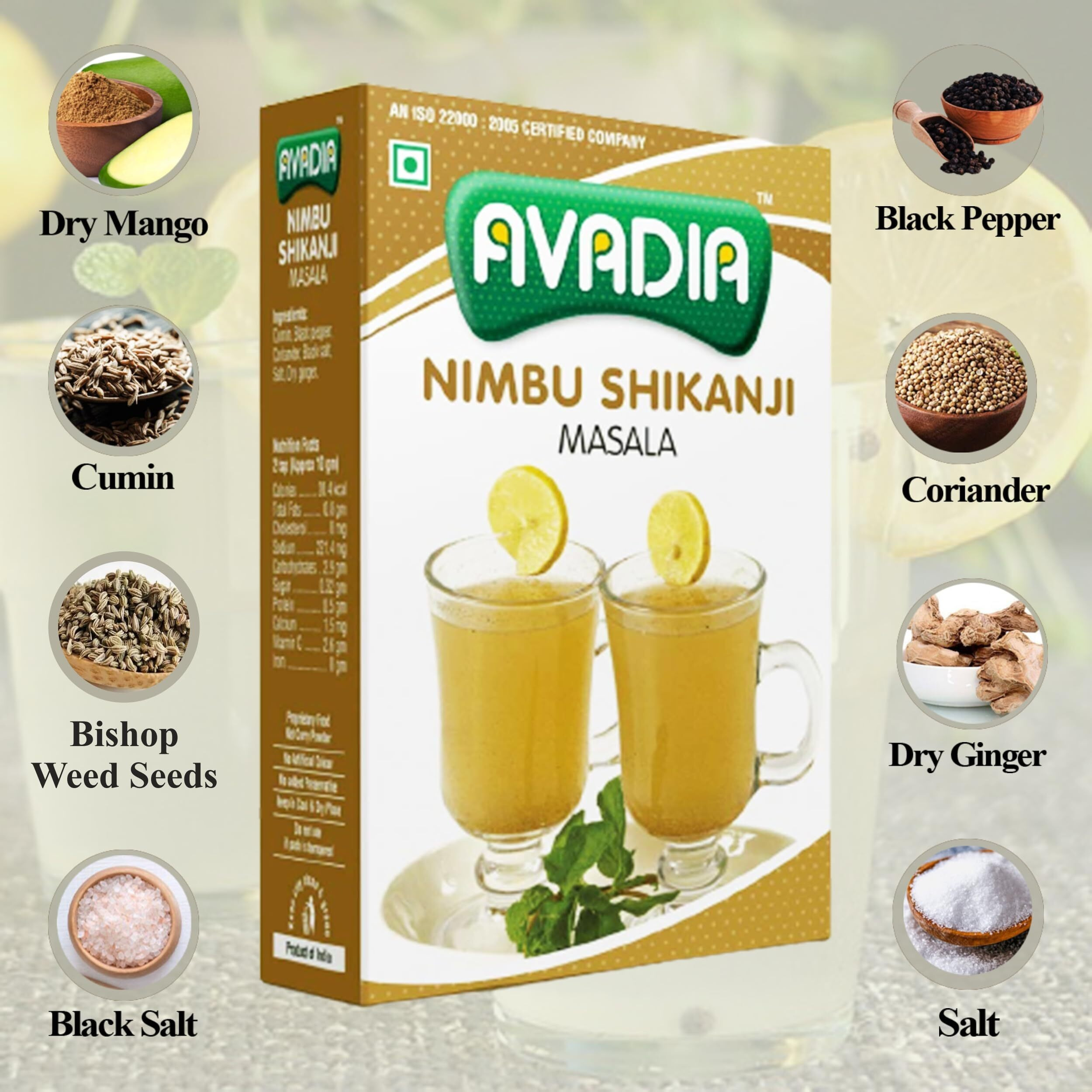 Avadia veg combo(Nimbu shikanji masala, Chhas masala)-100gm