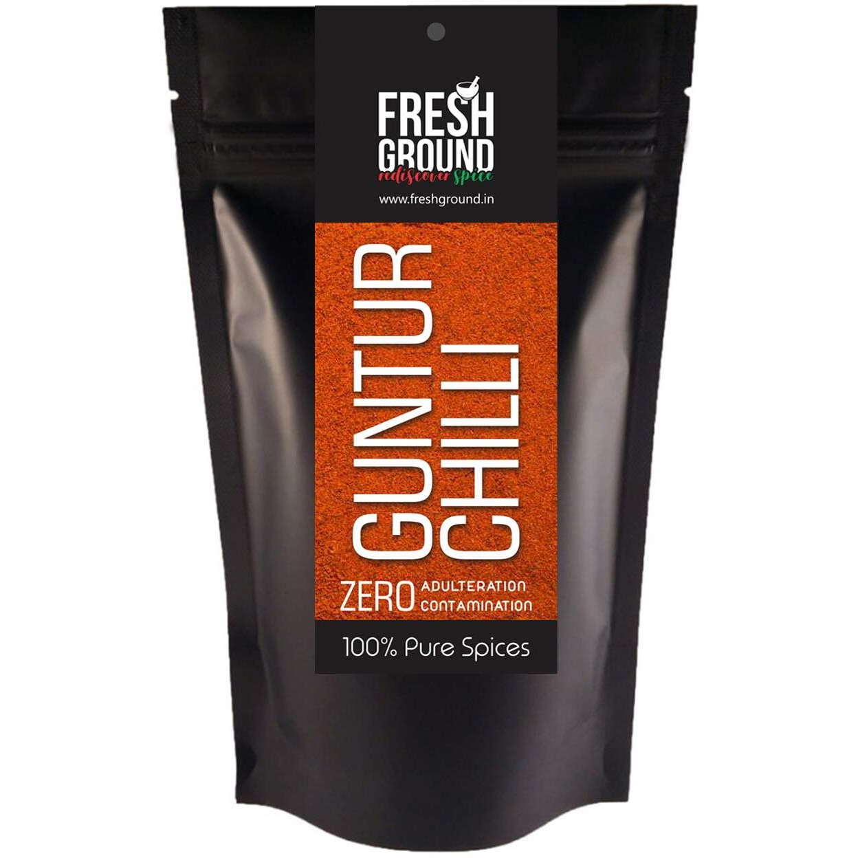 Fresh Ground Guntur Chilli Powder/Authentic Guntur Teja Hot Spicy Chilli Power 400 gm with Zero Adulteration, Pure Spicy Lal Mirchi