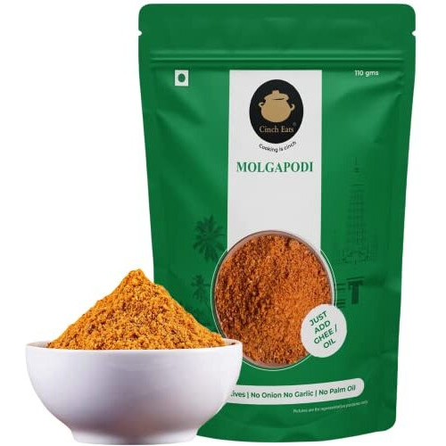 Cinch Eats Ready to Eat Andhra Gunpowder Malgapodi Chutney for Idli and Dosa 330g | Milagai Podi Instant Dry Chutney Powder Gun Podi | Multi Use Taste Maker | No Additives, Colors or Preservatives (3x100g)
