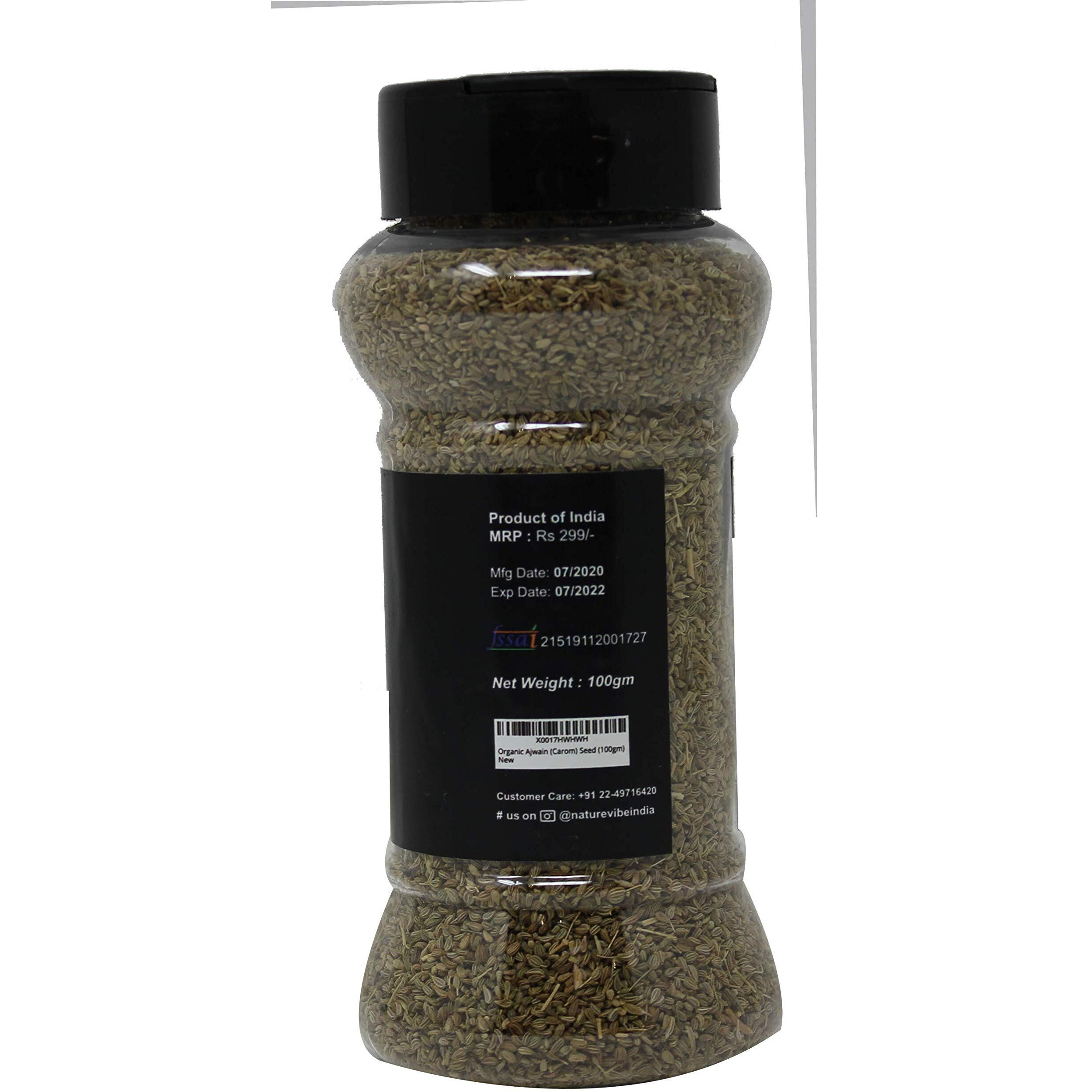 Naturevibe Botanicals Organic Ajwain Seeds - 100gm | Carom Seeds