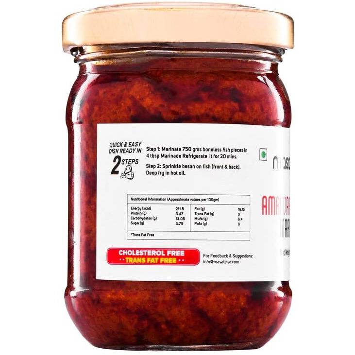 Masalejar Ready to Cook Amritsari Fish Fry Marinade Spice Mix 100 gm Serves 3-4| Fish Masala | Instant Fish Fry Masala Tikka Paste | Just Mix & Cook | Cholesterol Free | Trans Fat Free | No added colours