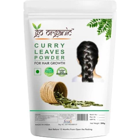 Go Organic Curry Leaves Powder Curry Leaves To Grow Long, Strong And Shiny Hair (200 Grm)