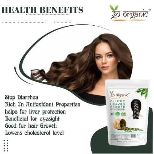 Go Organic Curry Leaves Powder Curry Leaves To Grow Long, Strong And Shiny Hair (200 Grm)