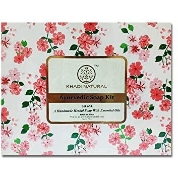 Khadi Natural Soap Kit| Assorted Handmade Soaps | Natural Bathing Soap | Handmade Soap with Essential Oils | Moisturizing Soap for Body | Suitable for All Skin Types | Pack of 4