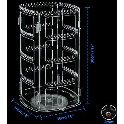 ABOUT SPACE Rotating Earrings Stand Jewelry Display Organiser With 212 Holes 232 Grooves For Hanging Studs Necklaces Bracelets Chains - White, Acrylic