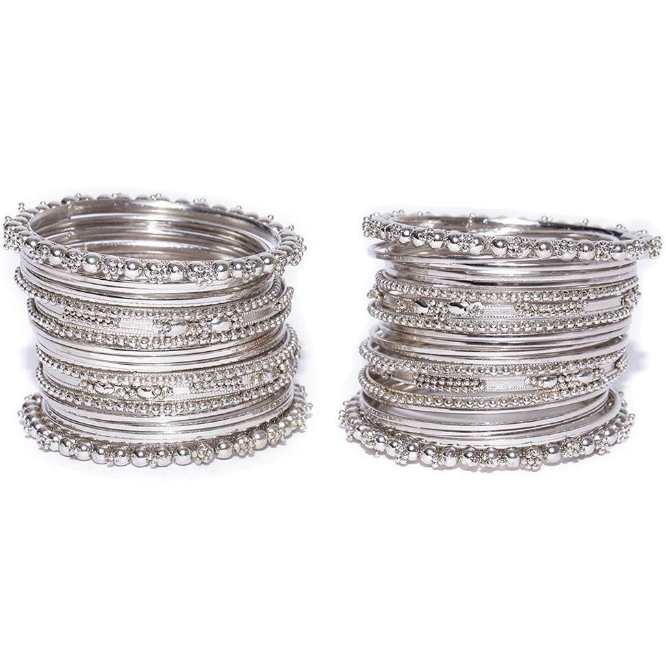 YouBella Oxidised Jewellery Sets for Women Silver Plated Afghani Tribal Necklace Jewellery set with Earrings and Bangles Combo For Girls/Women (2.6)