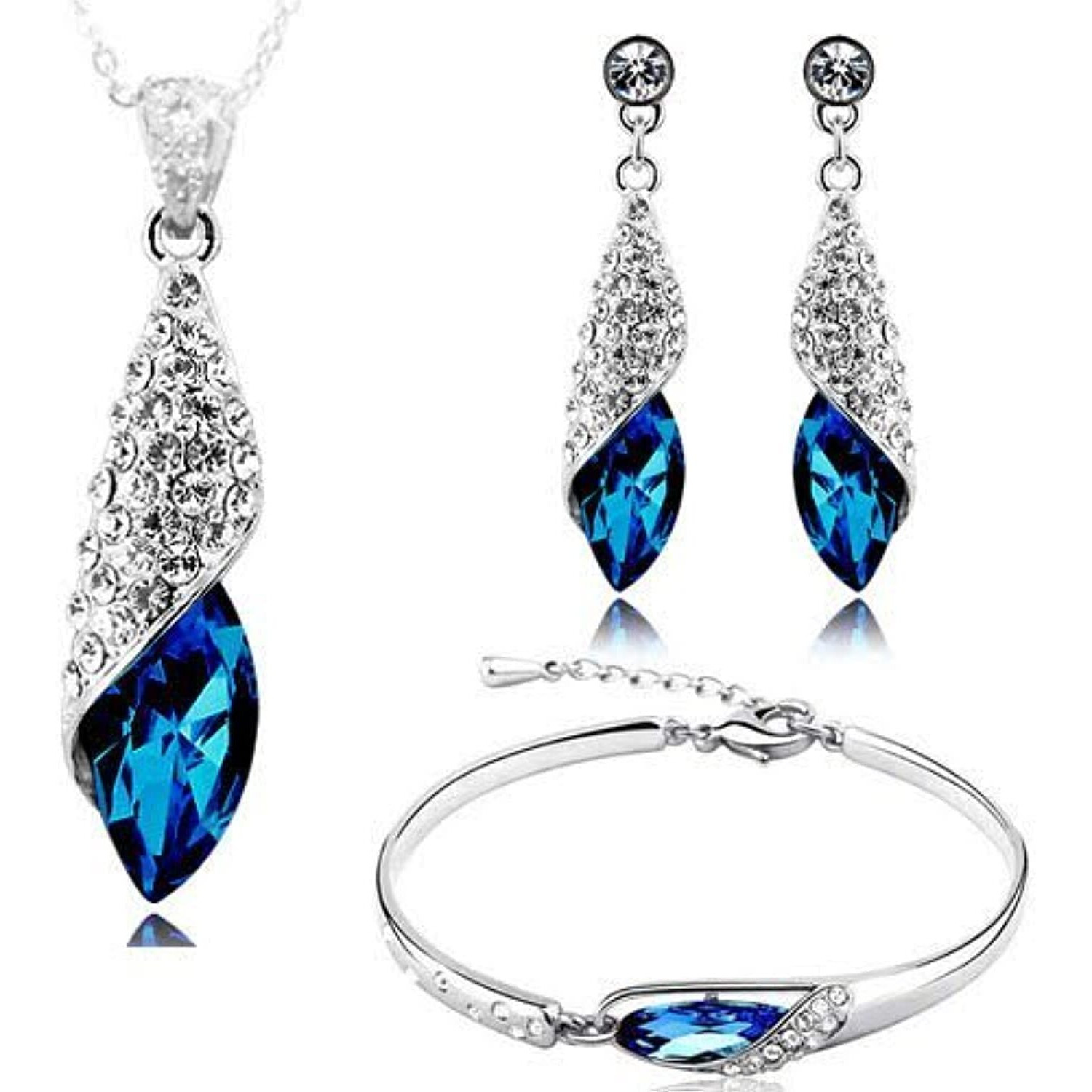 YouBella Jewellery set for women Crystal Stylish Necklace Jewellery Set with Earrings and Bracelet for Girls and Women
