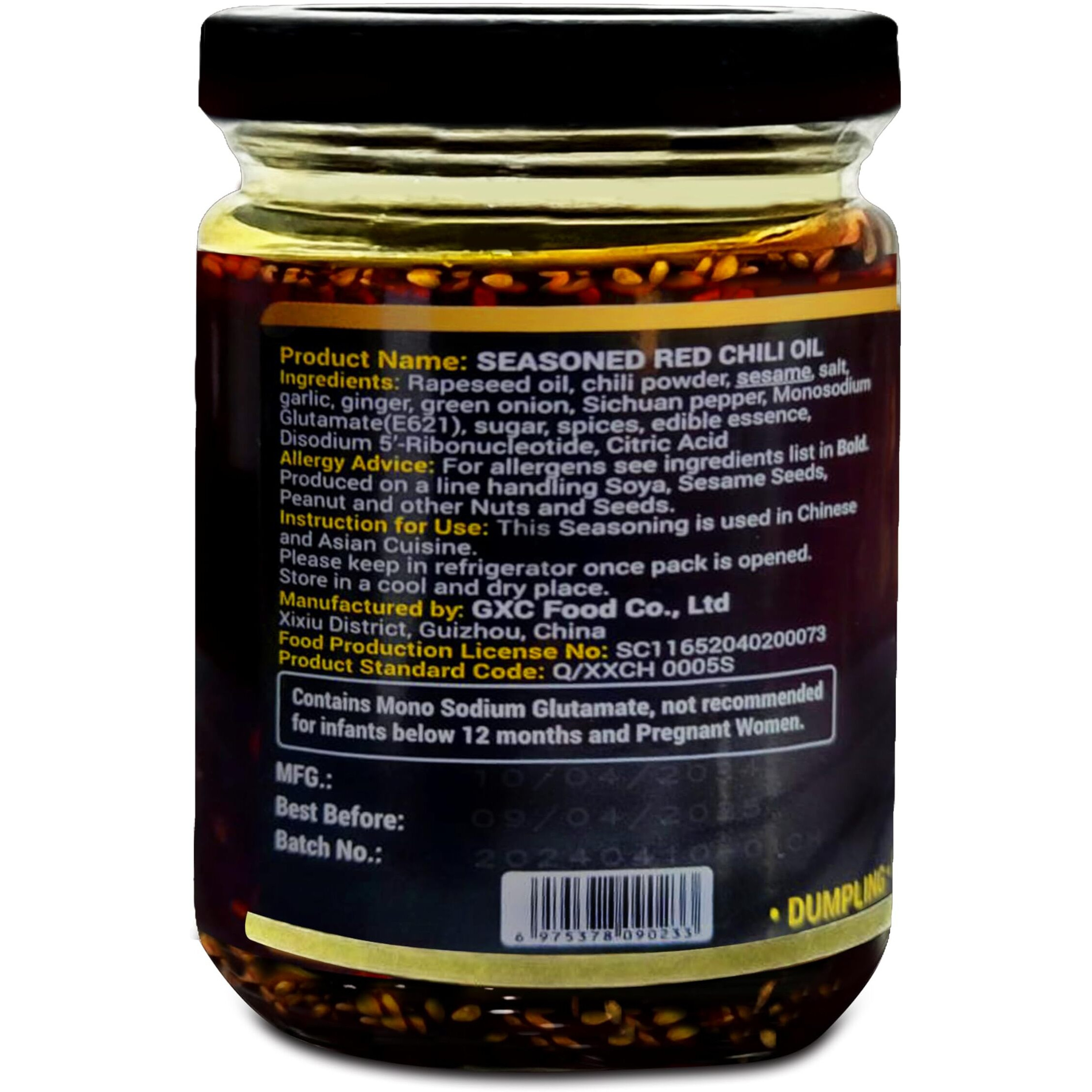 UMAI Seasoned Red Chilli Oil 200g| Authentically Chinese Condiment| Chilli Crisp Seasoned with Garlic, Ginger, Sichuan Pepper