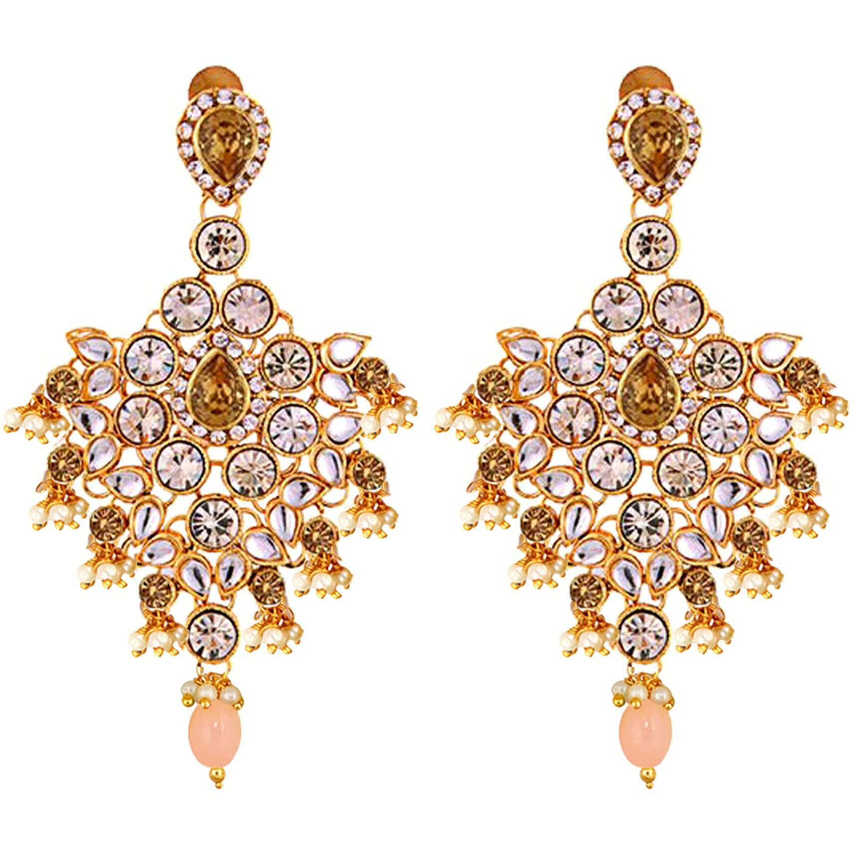 Lucky Jewellery Wedding Designer Golden Color Gold Plated Dulhan Choker Bridal Set for Girls & Women (2475-L1ZS-KD124-LCT)