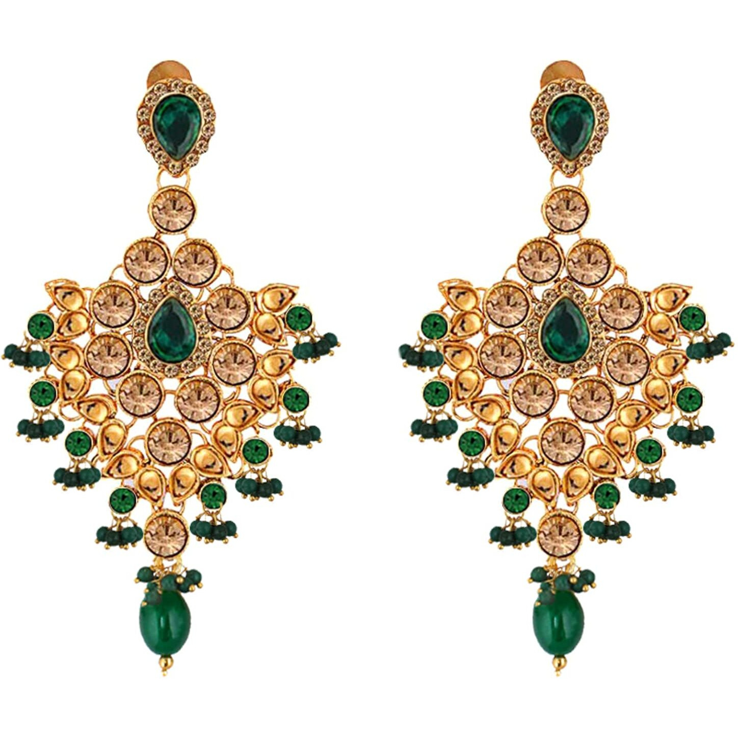 Lucky Jewellery Wedding Designer Golden Color Gold Plated Dulhan Choker Bridal Set with sheeshpatti for Girls & Women (2475-L1ZS-KD124-LCT-LG)