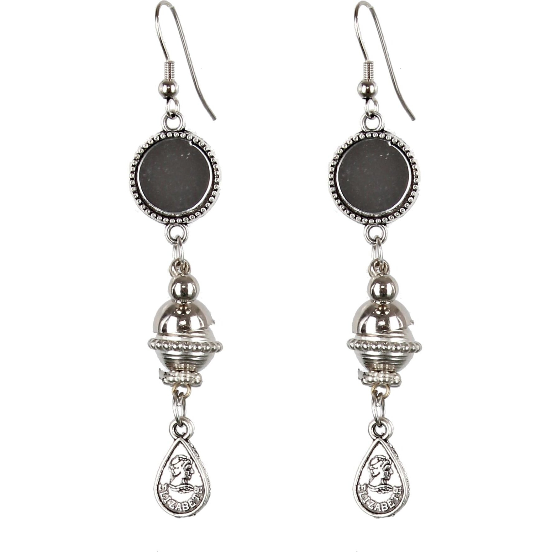 Lucky Jewellery Elephant Design Oxidised Boho Garba Silver Plated Jewelry Fancy Mirror Work Navratri Dandia Jewellery Set with Matching Earring For Girls & Women (264-M5SO-1028-S)