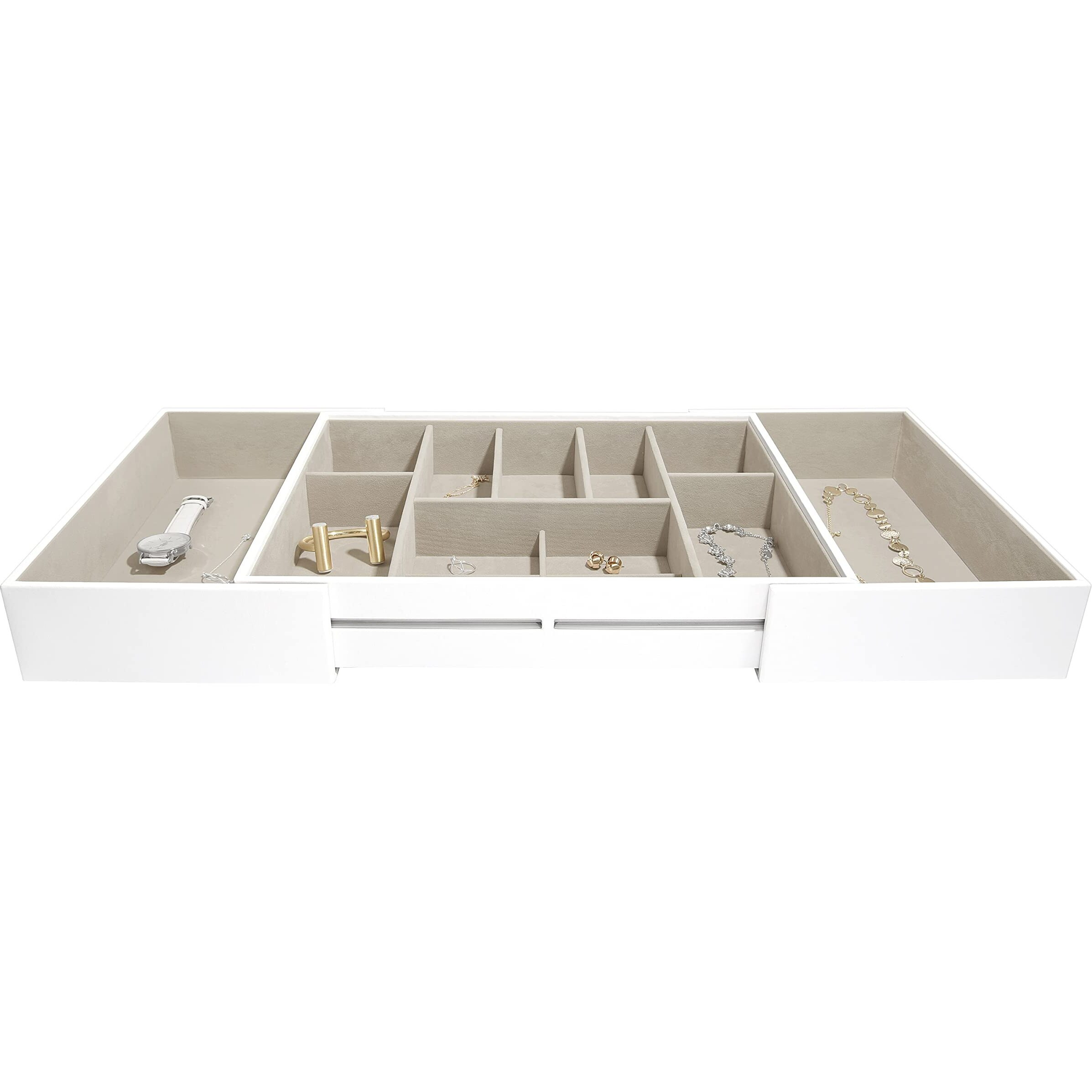Stackers Drawer Jewellery Organiser Large | Jewellery Storage Organiser Box for Women - White