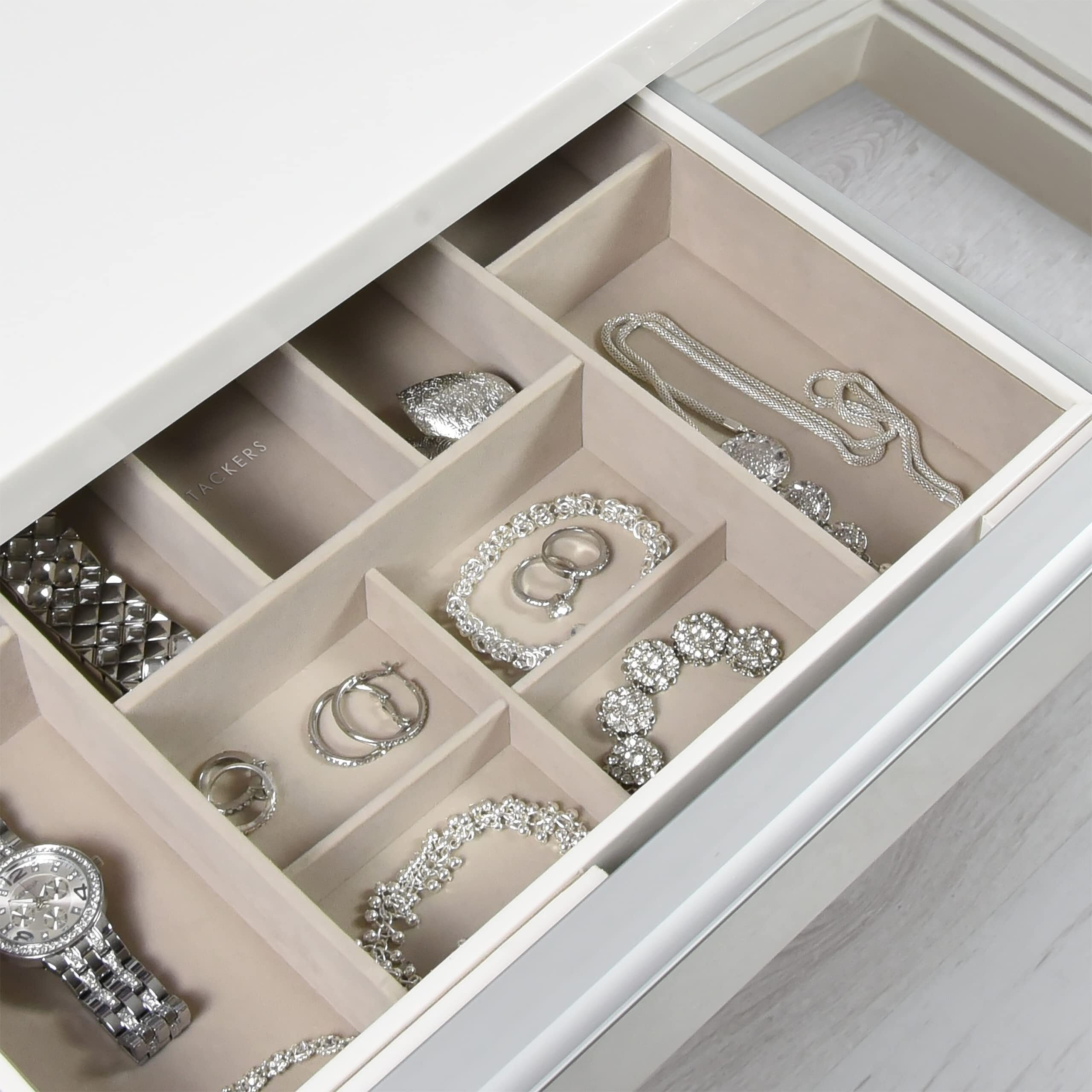 Stackers Drawer Jewellery Organiser Large | Jewellery Storage Organiser Box for Women - White