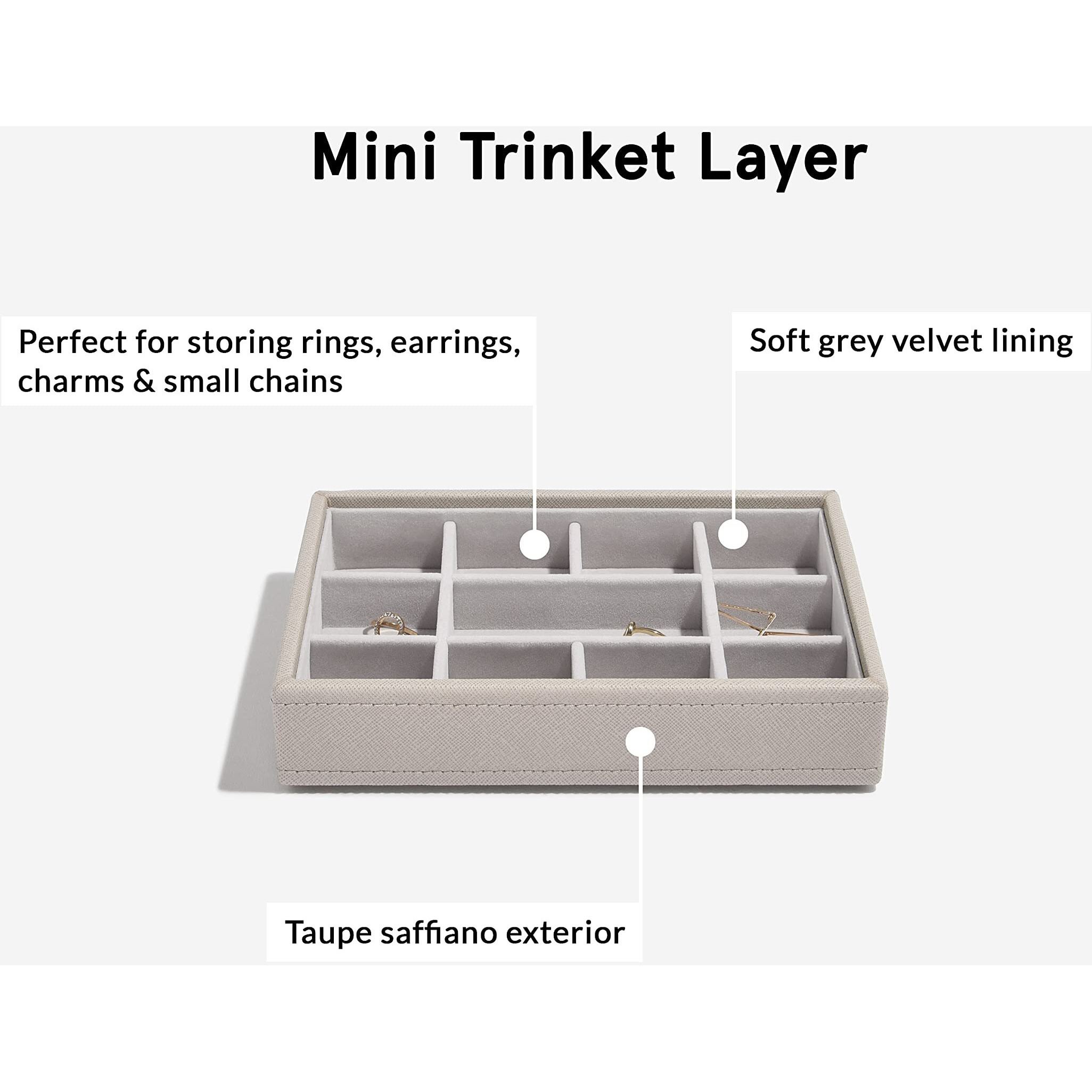 Stackers Trinkets Layer Small | Jewellery Storage Organiser Box for Women - Taupe