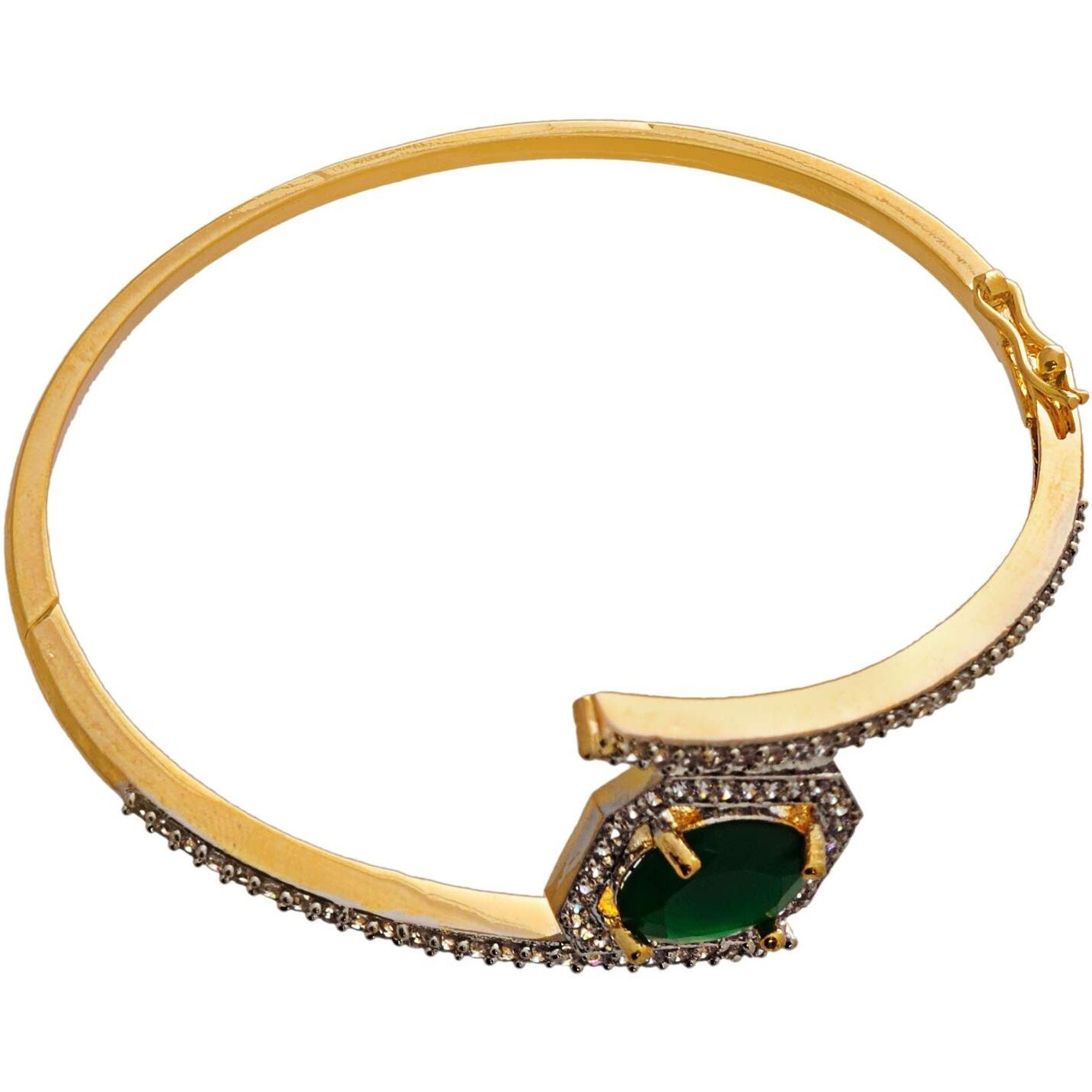 Lucky Jewellery American Diamond Combo Set with Bracelet, Earring, Pendant & Finger Ring for Girls & Women