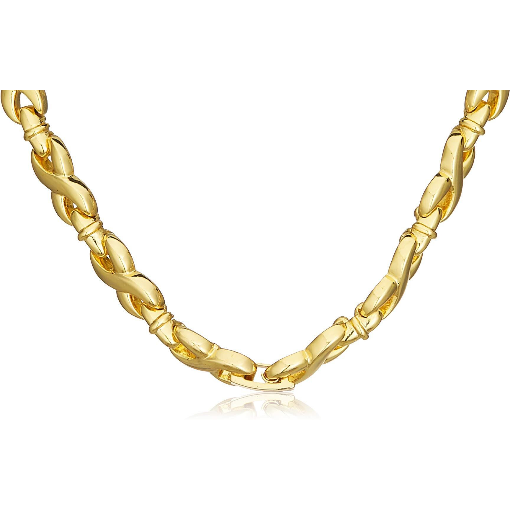 Estele 24 Kt Gold Plated Infinity Loops with Austrian Crystal Necklace Set for Women