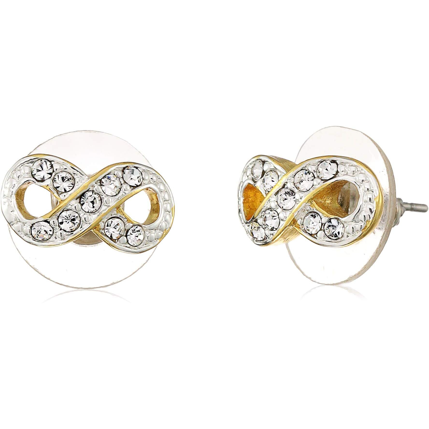 Estele 24 Kt Gold Plated Infinity Loops with Austrian Crystal Necklace Set for Women