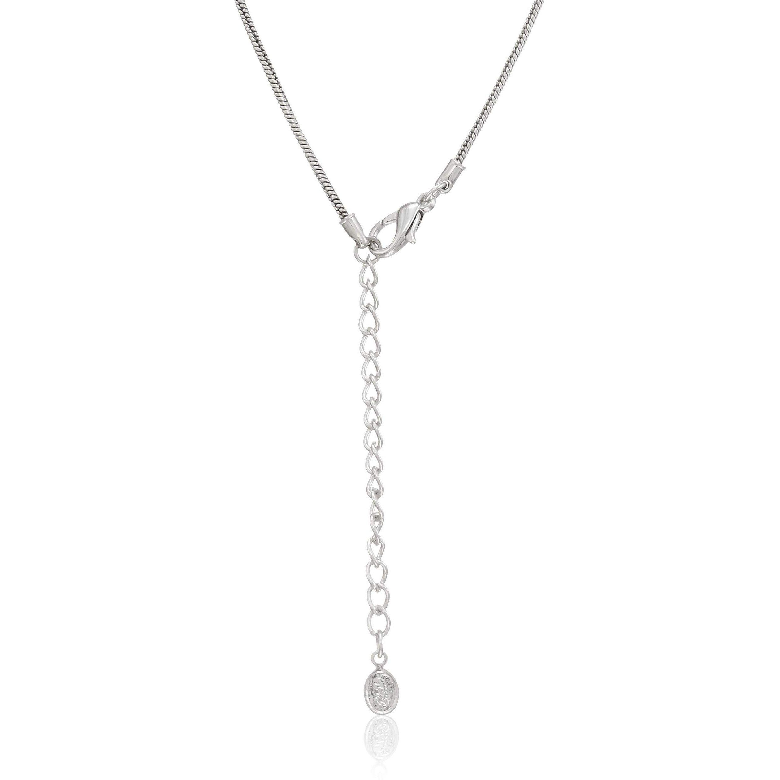 Estele Gold and Silver Plated Flower Necklace Set for Women