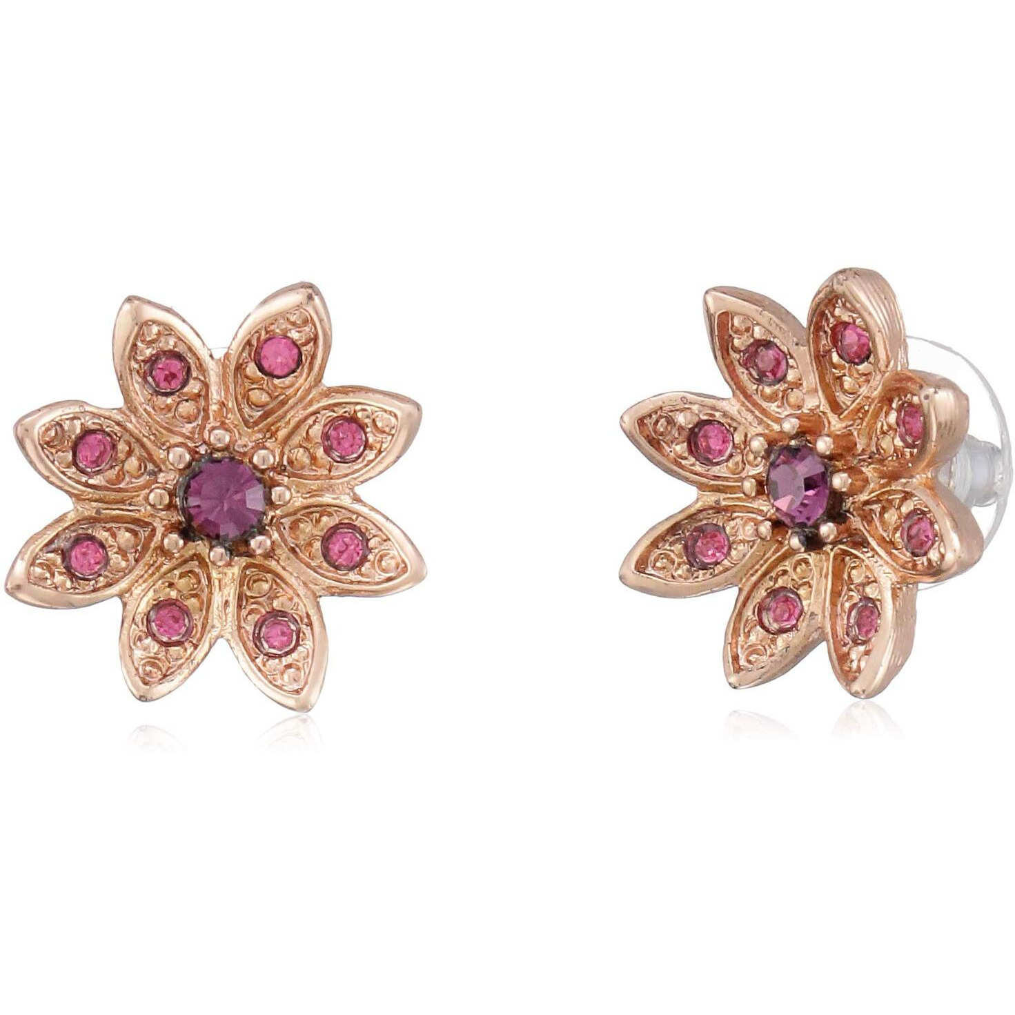 Estele Gold and Silver Plated Flower Necklace Set for Women