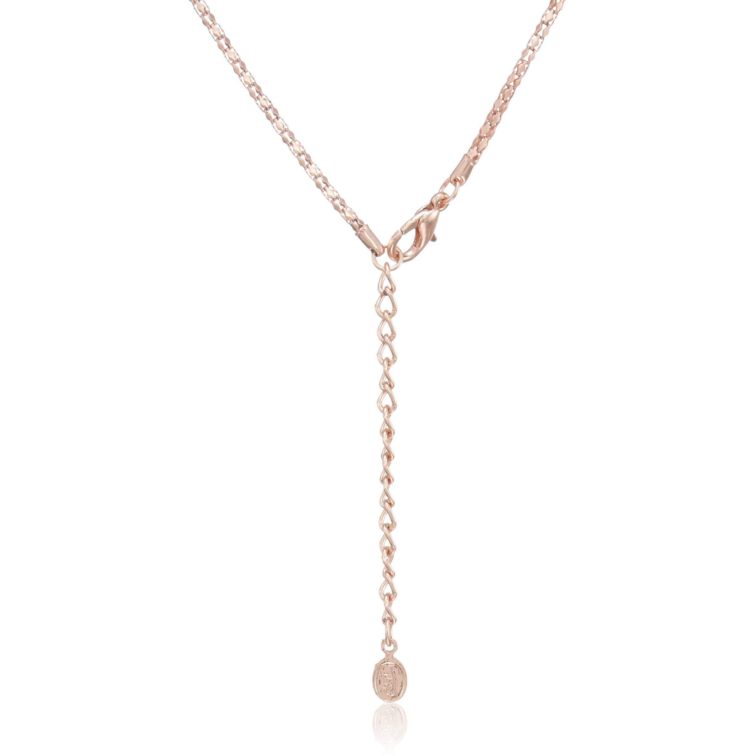 Estele Rose Gold Plated American Diamond Necklace with Earrings Jewellery for Women & Girls