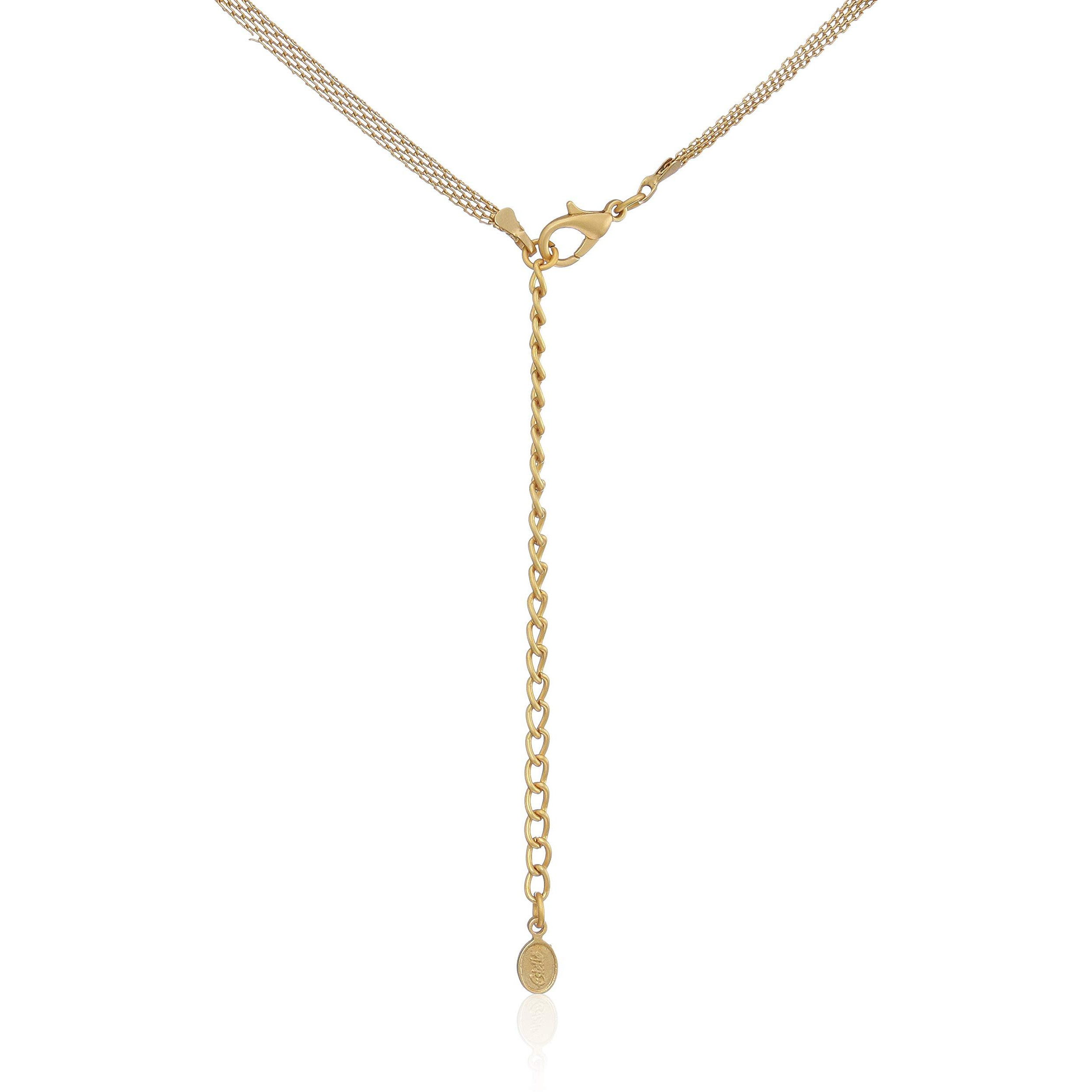 Estele Womens 24 KT Gold Plated Leaf American Diamond Necklace Set