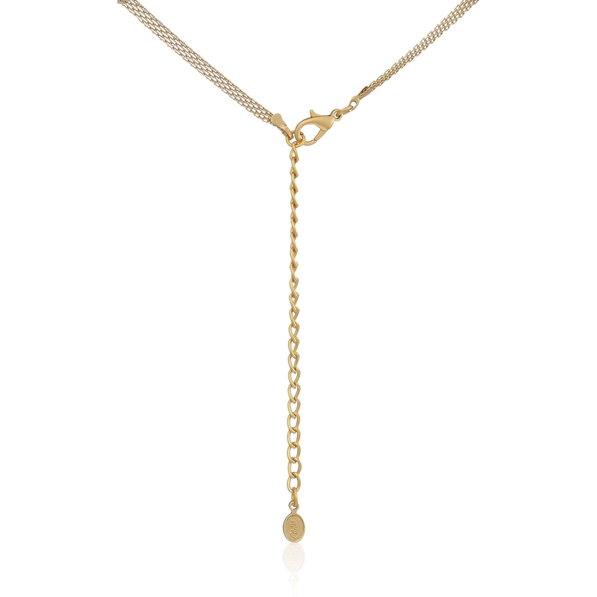 Estele 24 Kt Gold Plated Flower Shaped American Diamond Necklace Set for Women