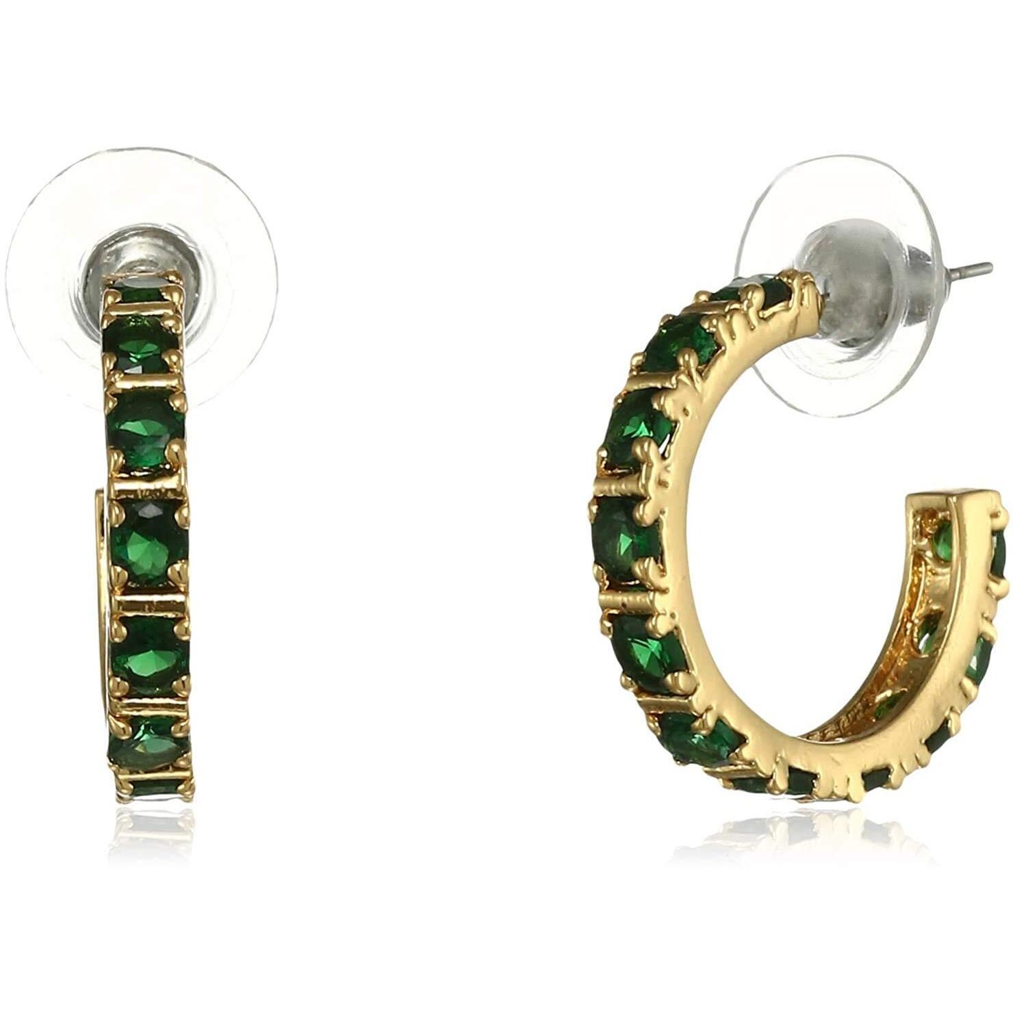 Estele Gold Plated Exquisite Emerald Crystal Pendant Ring Bracelet and Earrings Combo Set for Girls, one size