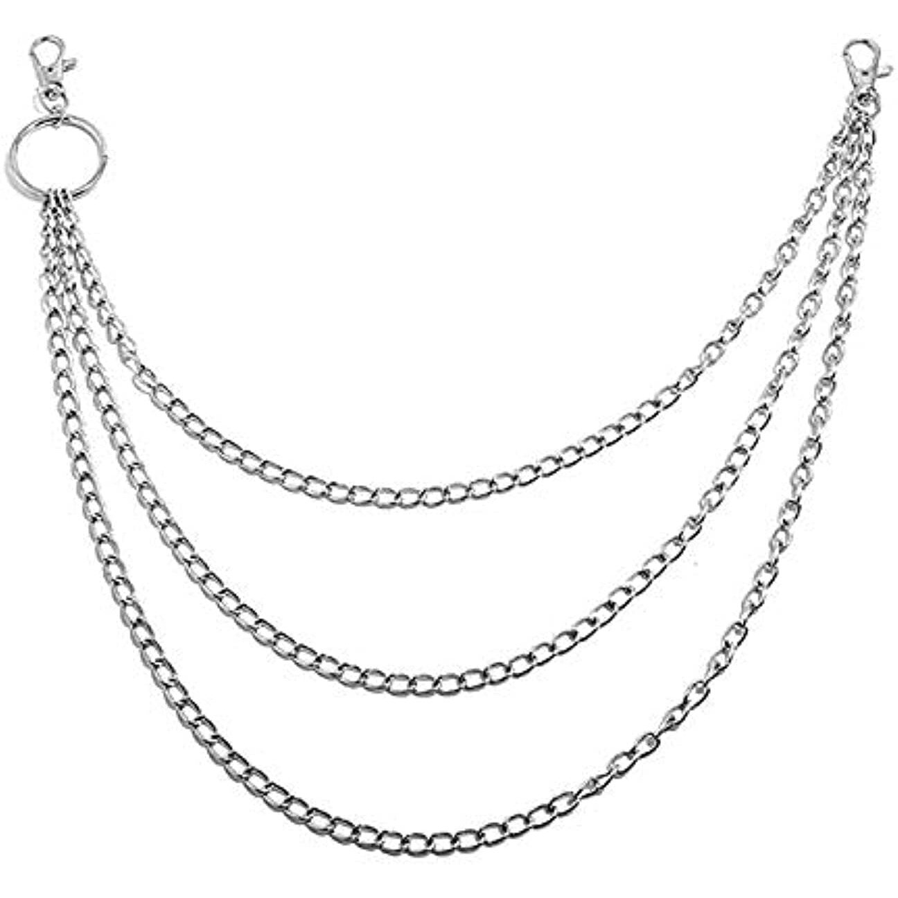 Yellow Chimes Jeans Chain for Men Stainless Steel Silver Multi-layer Silver Jeans Chain for Men and Women
