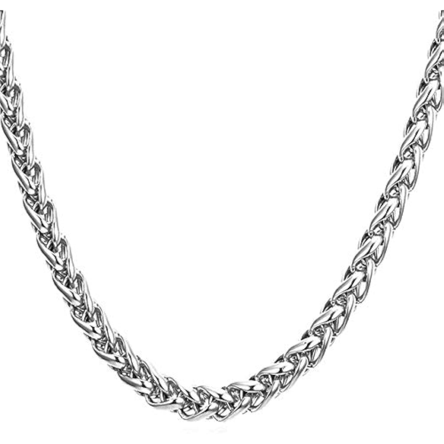 Yellow Chimes Chain for Men and Boys Silver Chain Interlinked Neck Chain | Stainless Steel Chains for Men | Accessories Jewellery for Men | Birthday Gift for Men & Boys Anniversary Gift for Husband