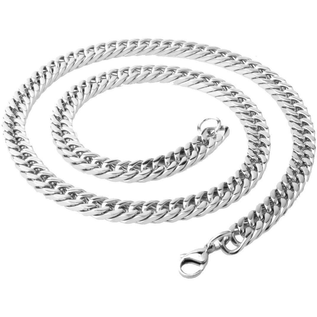 Yellow Chimes Trendy Classic Stainless Steel Curb Chain Silver Necklace, Silver Plated Chain for Men (Silver) (Ycssch-24Curb-Sl)