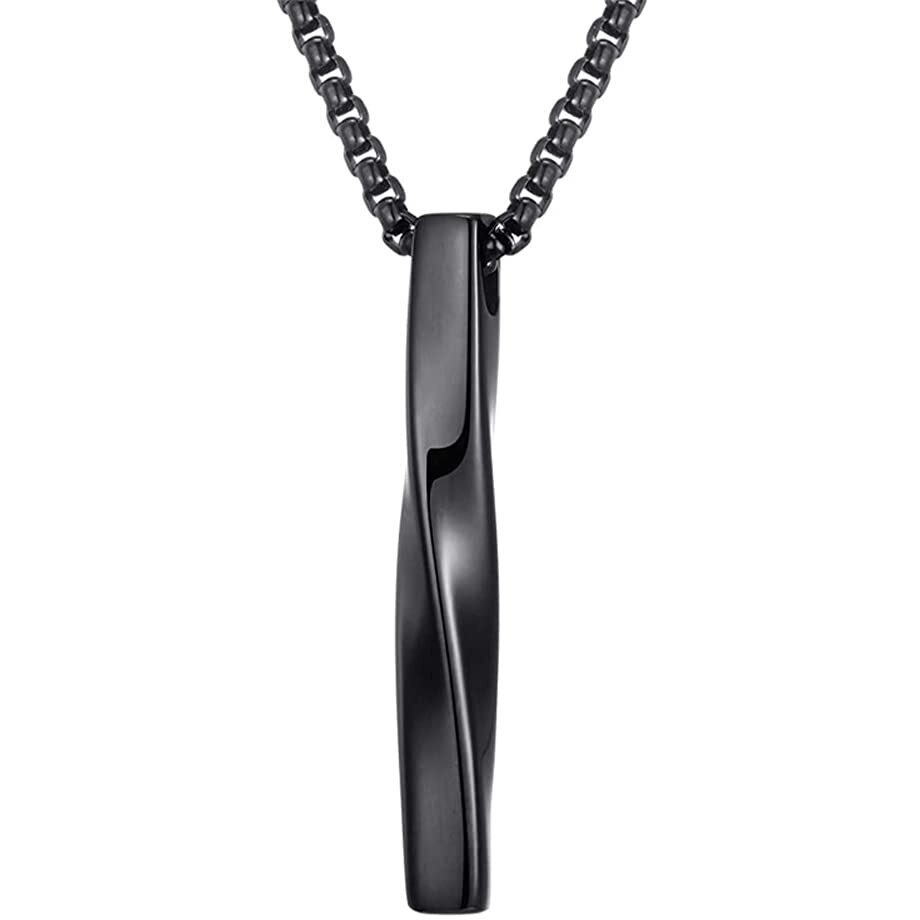Yellow Chimes Pendant for Men Black Men Pendant Stainless Steel Bar Style With High Polished Chain Pendant for Men and Boys.
